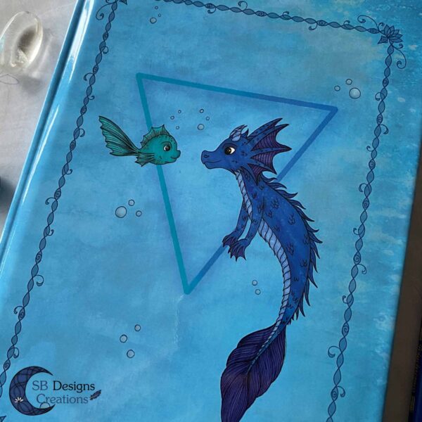Water Draakje Notitieboek Magisch Journal Fantasy Art SBDesignsCreations Magische Wezens