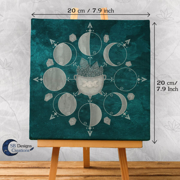Canvas Art Moonphases Moon Crystals and Cauldron-2