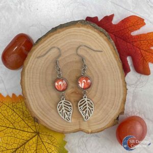 Elvina-Elf Oorbellen-Blad oorbellen Oranje-1