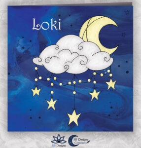 Halve Maan Geboortekaartje Nacht Crescent Moon Babykaart-1
