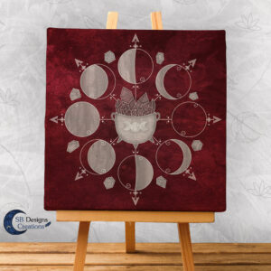 Moonphases Cauldron Canvas Art Rood Red-2