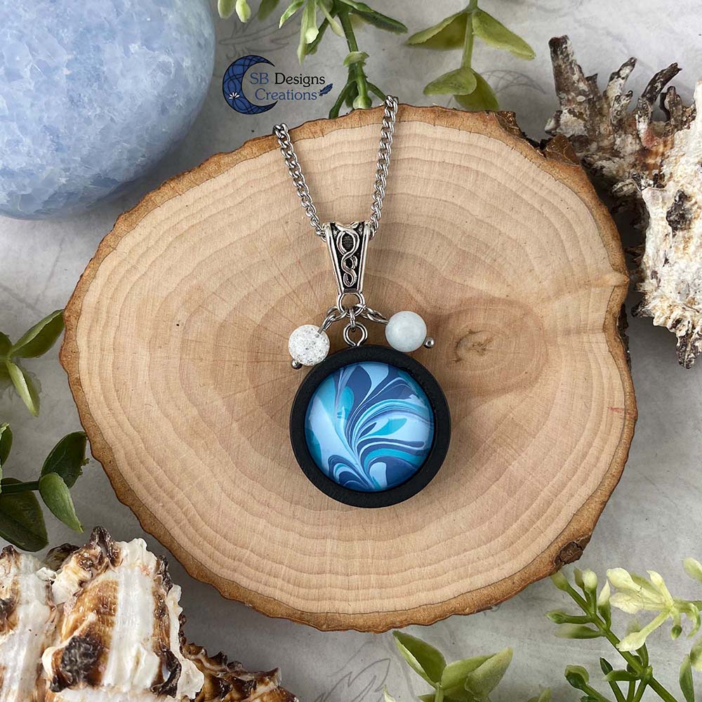 Element of water necklace - Water element sieraden aquamarijn en iris kwarts-1