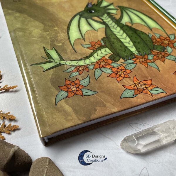 Bloemen Draakje A5 Hardcover Notebook Journal Fantasy Draken Art-4