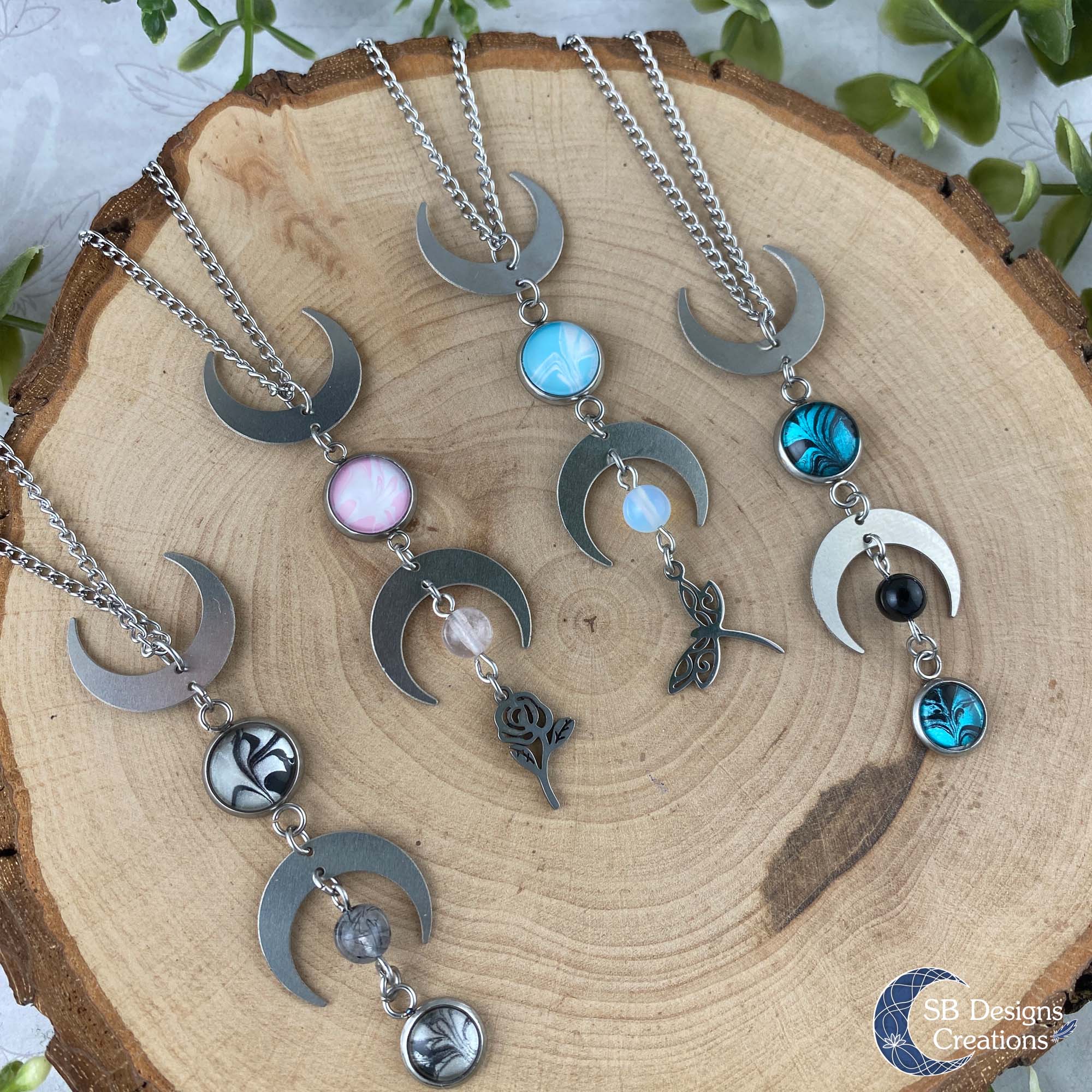 Triple Moon Moonphases stainless steel jewelry