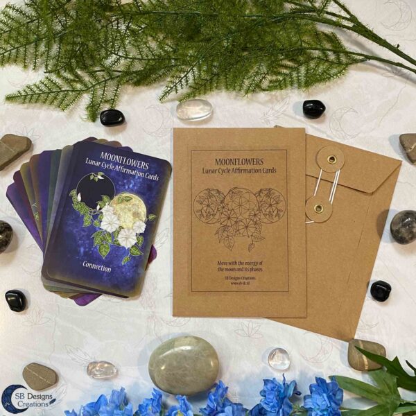 Moonflowers Affirmation Cards-Moon Phases Altar Cards-4