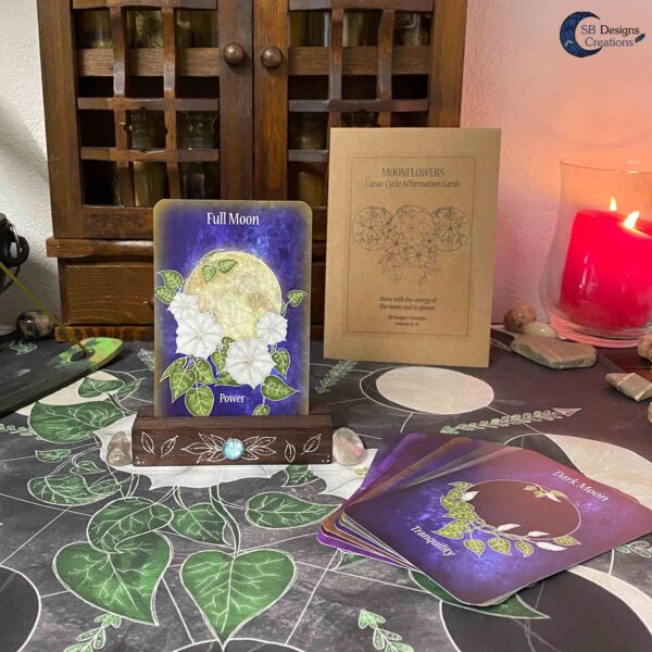 Moonflowers Affirmation Cards-Moon Phases Altar Cards-9