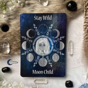 Maangodin maanfasen A6 Print Ansichtkaart-Stay Wild Moon Child 1