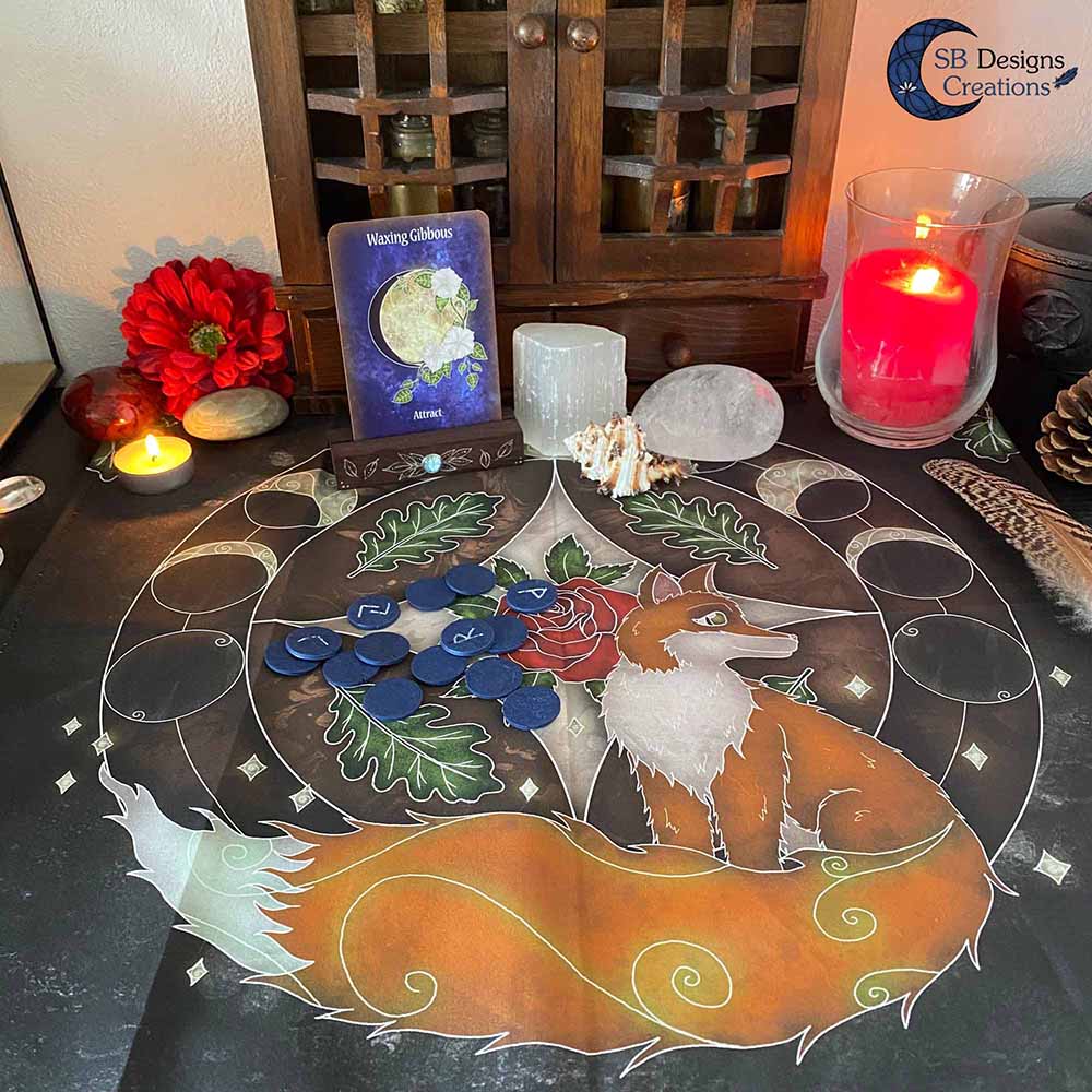 Vos Krachtdier Fox Spirit Animal Altar Tarot Cloth-9