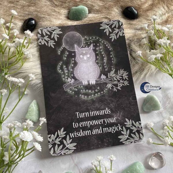 Uil Krachtdier A6 Print Affirmatie Owl Spirit Animal Postcard-2