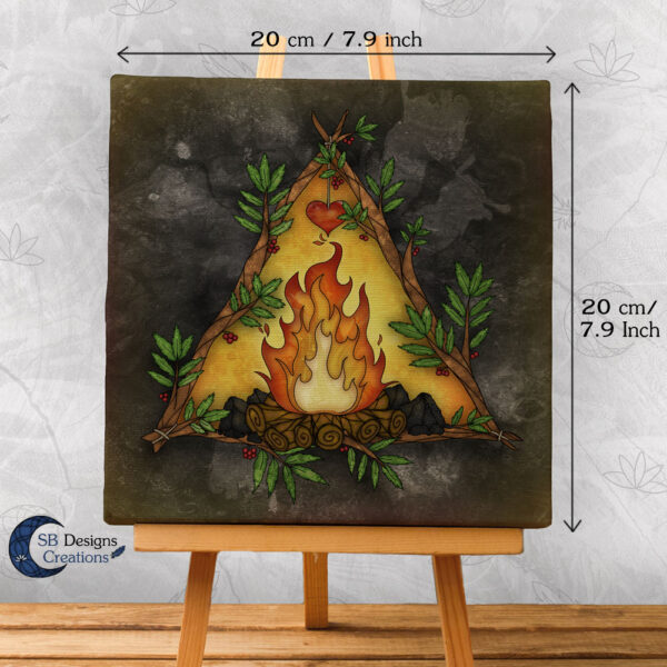Element Vuur Muurdecoratie Natuurmagie Canvas Lijst Print-2