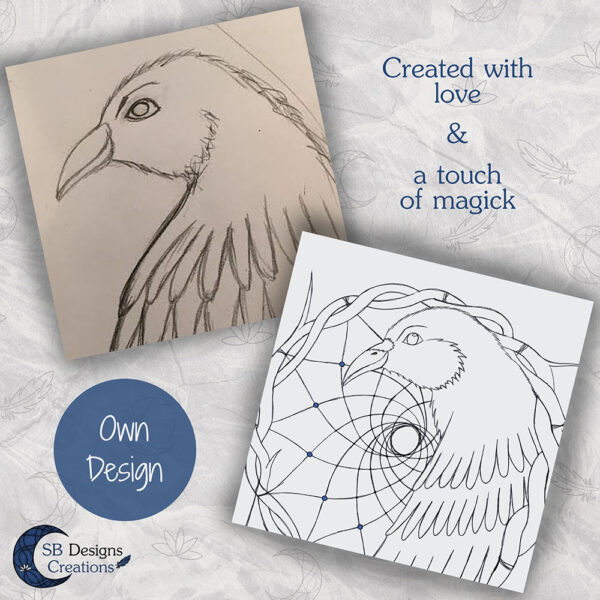 The Making Of Raaf Dromenvanger - Raven Dreamcatcher Illustration kopiëren