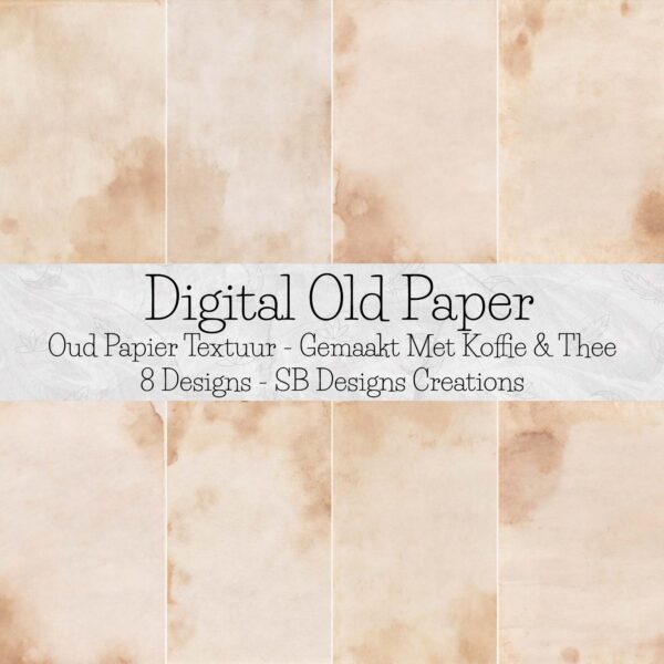 Digitaal Oud Papier Textuur-Old Paper-Koffie en Thee-Mixed Media