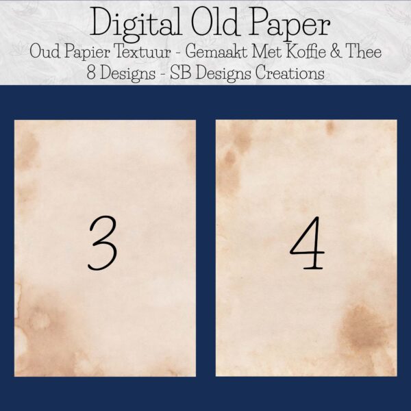Digitaal Oud Papier Textuur-Old Paper-Koffie en Thee-Mixed Media-B