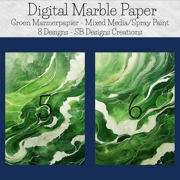 Digitaal marmerpapier Groen-Scrapbooking-Journaling-Book of Shadows-Mixed Media Texturen-4