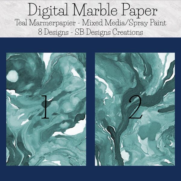 Marmerpapier Teal Spray Paint Digitale Texturen SBDC-2