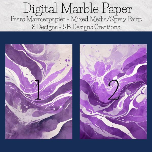 Paars Marmerpapier Digitale Texturen-Journalen-Scrapbooking-Book of Shadows Patroon-2
