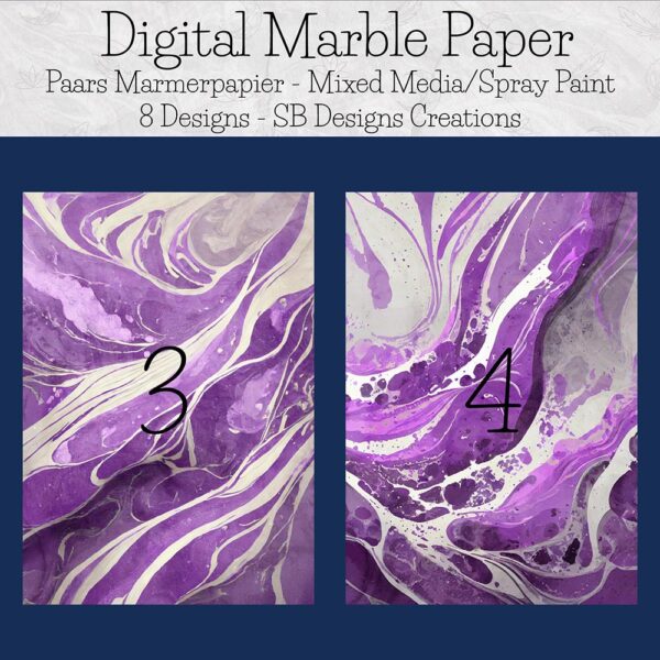 Paars Marmerpapier Digitale Texturen-Journalen-Scrapbooking-Book of Shadows Patroon-3