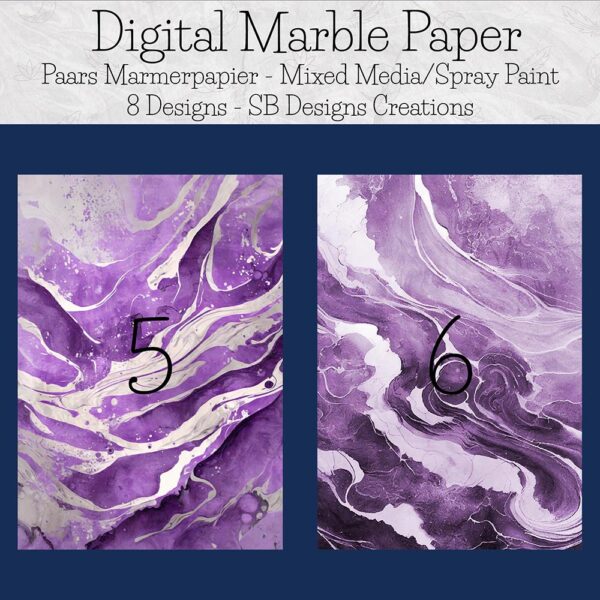 Paars Marmerpapier Digitale Texturen-Journalen-Scrapbooking-Book of Shadows Patroon-4